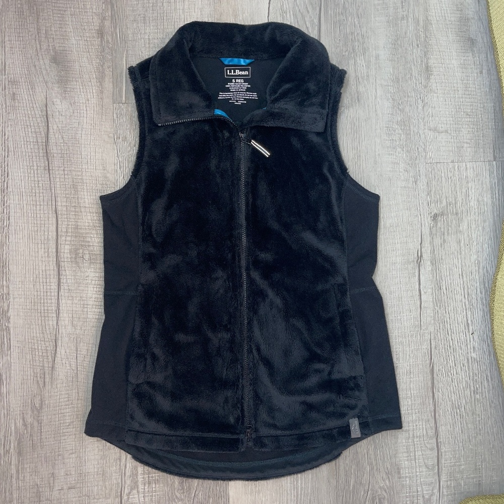 Women’s L.L. Bean Black Fleece Vest Size Small - Picture 1 of 6